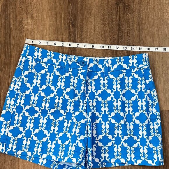 Crown & Ivy Caroline Blue Seahorse Shorts Sz 8 - Picture 7 of 11